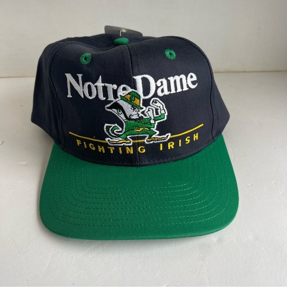 Vintage 90s Notre Dame Fighting Irish Snapback Hat Cap New - Picture 1 of 8